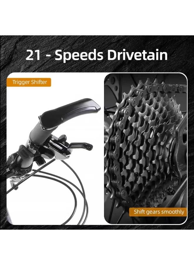 سبورتس دراجة جبلية مقاس 26 بوصة دراجة جبلية للبالغين من الرجال مع واقيات وحامل زجاجات دراجة لجميع التضاريس - Image 4