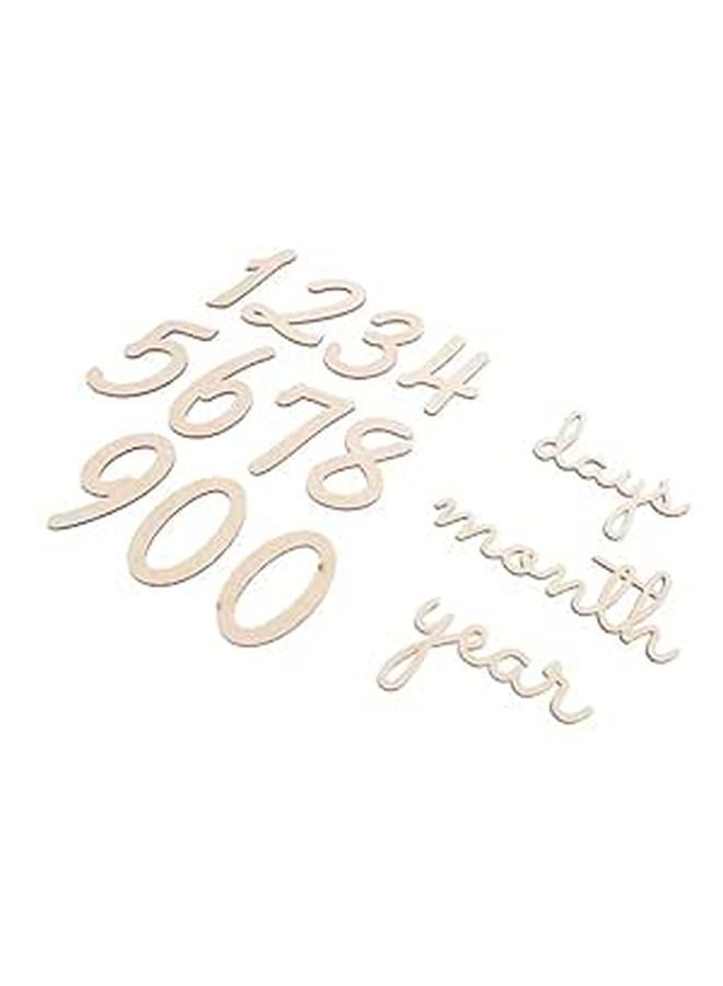 Wooden Month Photo Props Digital Chips 14 Pcs For Baby Photography Decor - Image 1