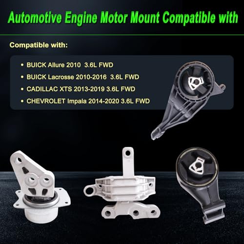 SHICHU Engine Motor Mount Compatible with Allure 10 3.6L FWD,Lacrosse 10-16 3.6L FWD,XTS 13-19 3.6L FWD,Impala 14-20 3.6L FWD,Replacement for 3200 22849845 A5608 3303 A5530 3195 A5579 3196 - Image 2