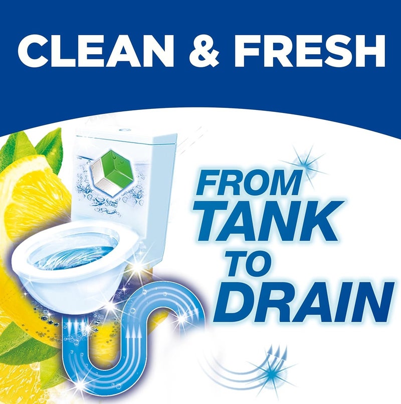 Bloo 3 in 1 Lemon Toilet Cistern Blocks Pack of 2 Anti Clogging Deep Cleaning Foam In Tank Toilet Cleaner Long Lasting Fresh Scent Clear Water Technology Hygiene Toilet Care - Image 5