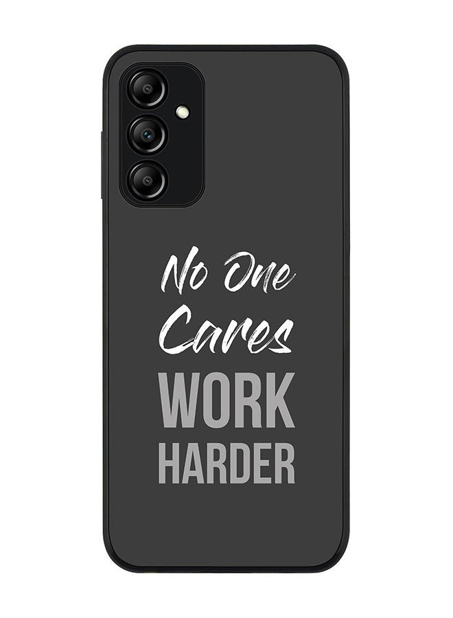 Stylizedd Rugged Black edge case for Samsung Galaxy M14 5G Slim fit Soft Case Flexible Rubber Edges Anti Drop TPU Gel Thin Cover -   Work Harder - Image 1