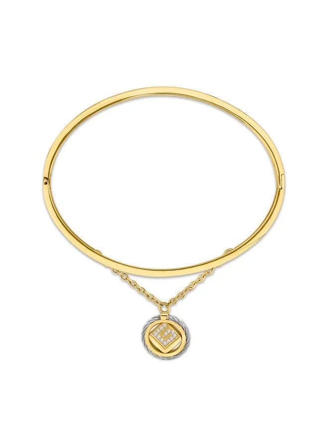 Guy Laroche  Camille Silver and Gold Bangle for Women 57mm for Women | Best Price UAE