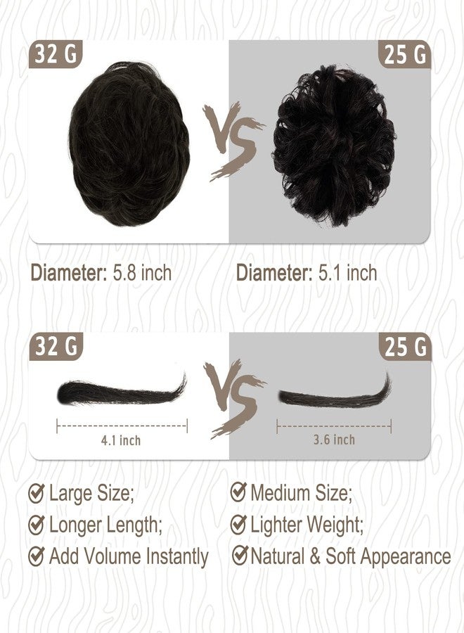 بلوشيا وصلات شعر على شكل كعكة من شعر بشري طبيعي 100% من BLUSHIA، ربطات شعر على شكل كعكة فوضوية، قطع شعر على شكل كعكة وردة من الشعر الحقيقي للنساء، كعكة شعر سوداء مجعدة فوضوية للفتيات (أسود) - Image 4