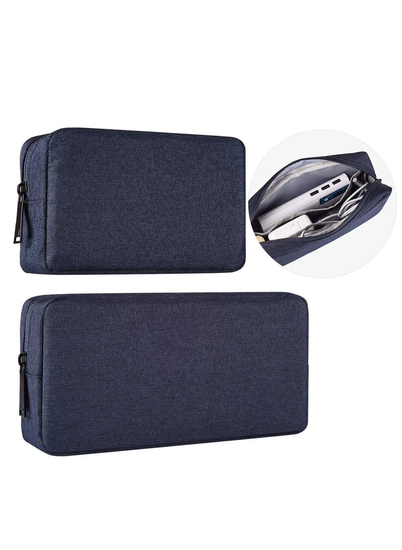 imComor 2Pack Portable Storage Pouch Bag Universal Electronics Accessories Case Cable Organizer Compatible with Hard Drive Laptop Mouse Power Bank Adapter Cellphone Cosmetics SmallBigNavy Blue 