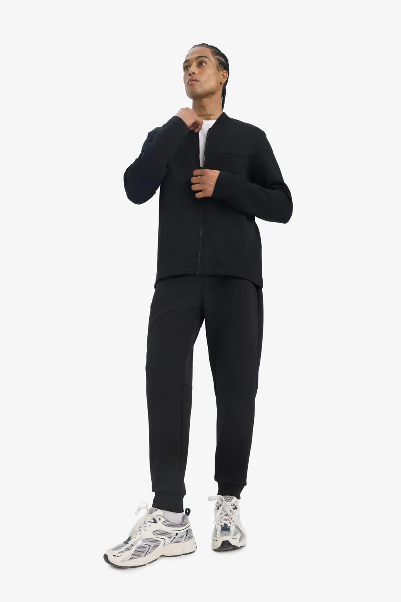 DeFacto Slim Fit Bomber Collar Scuba Fabric Cardigan