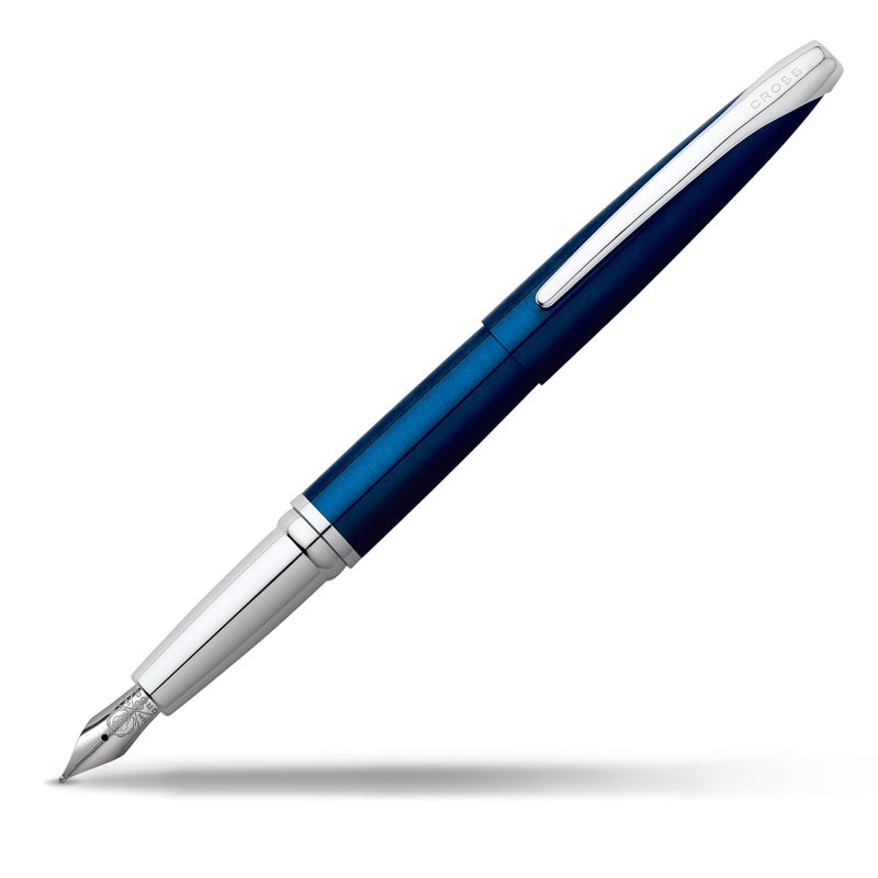 Cross ATX Refillable Fountain Pen, Fine Nib, Includes Premium Gift Box - Translucent Blue - Image 1