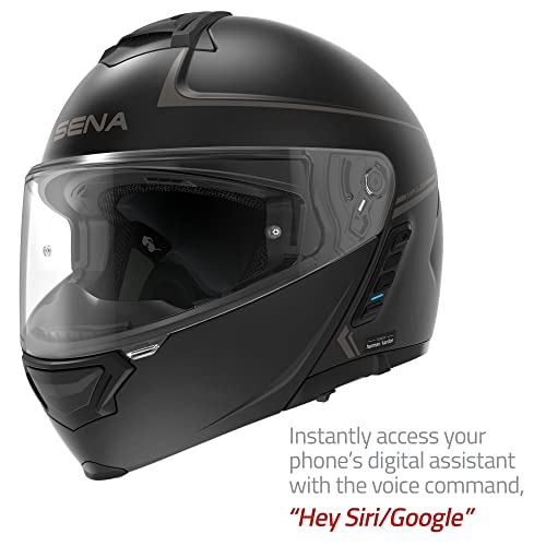 Sena Impulse DOT Flip Up Modular Bluetooth Helmet w/Sound by Harman Kardon Dual Visor Helmet with Integrated Mesh Intercom System / MP3 / Voice Dial (Matte Black, X-Large) - Image 4
