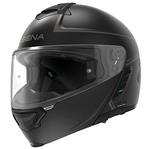 Sena Impulse DOT Flip Up Modular Bluetooth Helmet w/Sound by Harman Kardon Dual Visor Helmet with Integrated Mesh Intercom System / MP3 / Voice Dial (Matte Black, X-Large) - Image 1