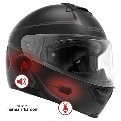 Sena Impulse DOT Flip Up Modular Bluetooth Helmet w/Sound by Harman Kardon Dual Visor Helmet with Integrated Mesh Intercom System / MP3 / Voice Dial (Matte Black, X-Large) - Image 2