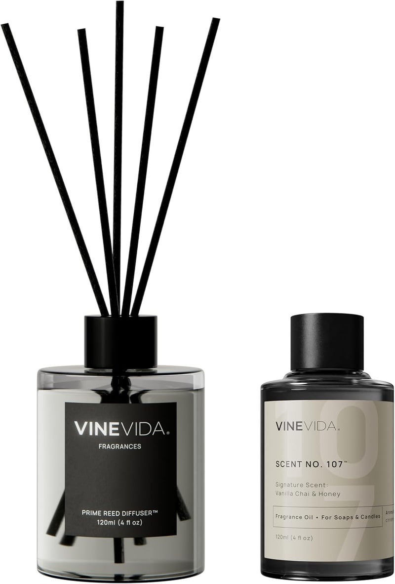 VINEVIDA Reed Diffuser for Home & Bathroom | Long-Lasting Scent Sticks Set | Oil Stick Diffuser | Bathroom Scent - Room Fragrance No. 1007 - Inspired by: Dream On & Westin Hotels - Image 1