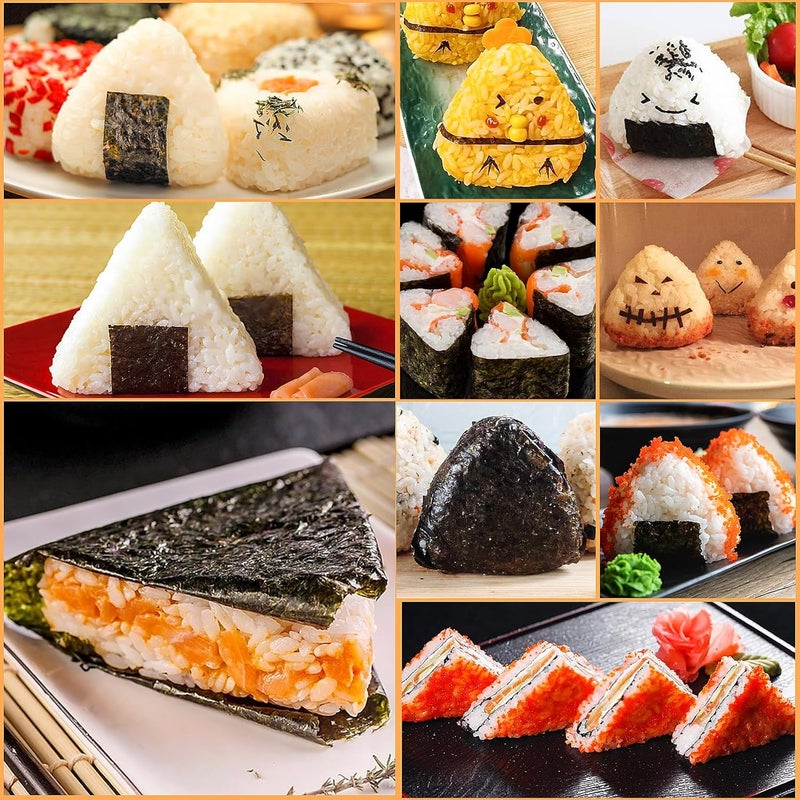 DIMVKA Onigiri Mold Triangle Set, 3 Pack Rice Ball Mold Sushi Maker (Large, Medium, Small), DIY Sushi Making Kit, Easy to Use (Beige) - Image 5