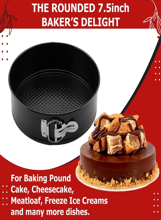 Casa Azul 8.5 Inch Springform Pan, Non Stick Cheesecake Pan/Round Cake Pan/Springform Cake Tin With Removable Bottom And Quick-Release Latch (Pack Of 1), Black - Image 5