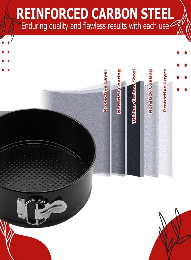 Casa Azul 8.5 Inch Springform Pan, Non Stick Cheesecake Pan/Round Cake Pan/Springform Cake Tin With Removable Bottom And Quick-Release Latch (Pack Of 1), Black - Image 4