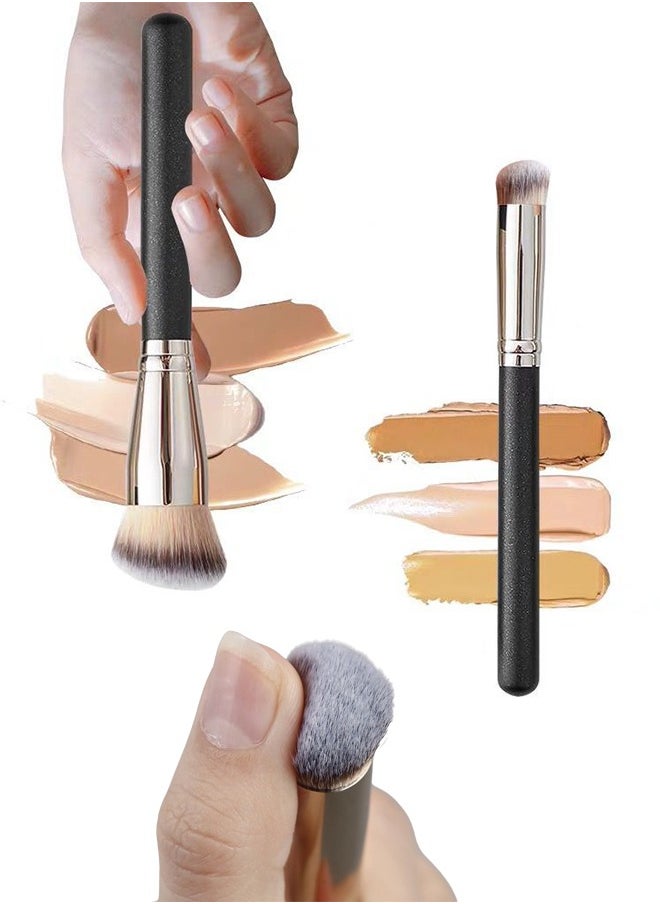 GOOD DEAL 3 PCS Foundation Concealer Brushes, Under Eye Mini Angled Brush, Nose Contour Brush, Small Makeup Foundation Brushes for Blending Liquid Cream and Powder Buffing Stippling  - Image 3