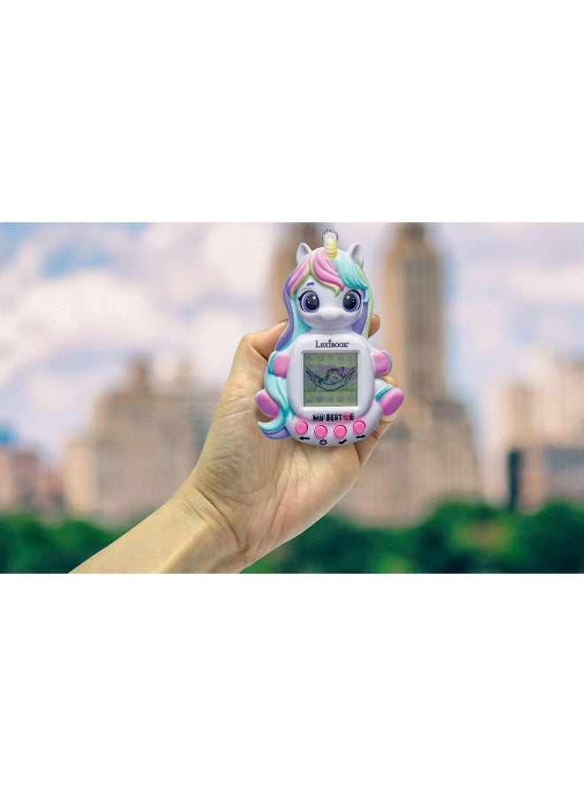 Lexibook My Best-E Unicorn Console JLMBUNI for Kids, Portable Virtual Pet Game with LCD Screen and Keychain, Interactive Unicorn Toy Console with Animations and Mini Games, Lightweight Travel-Friendly Digital Pet Toy for Boys and Girls, Pink Cute Unicorn Handheld Console - Image 3