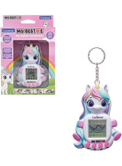 Lexibook My Best-E Unicorn Console JLMBUNI for Kids, Portable Virtual Pet Game with LCD Screen and Keychain, Interactive Unicorn Toy Console with Animations and Mini Games, Lightweight Travel