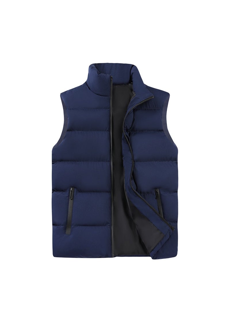 Generic - New Mens Winter Puffer Vest Casual Loose Plus Size Dark blue - Image 1