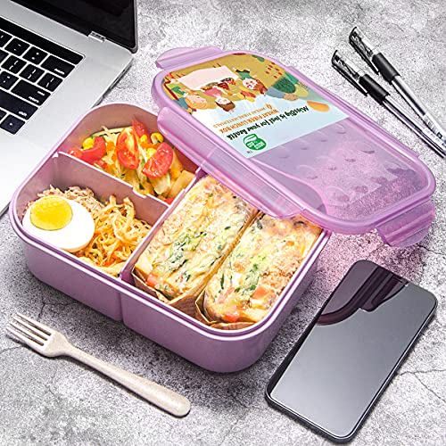 MISS BIG® Bento Box,Bento Box Adult,Lunch Box,Leak Proof Lunch Containers,No BPAs and No Chemical Dyes Bento Lunch Box,Dishwasher and Microwave Safe Lunch Containers for Adults(1900ml Purple) - Image 5