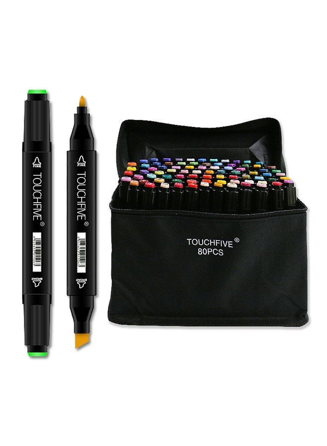 80-Piece Twin Tips Marker Pen Multicolour - Image 1
