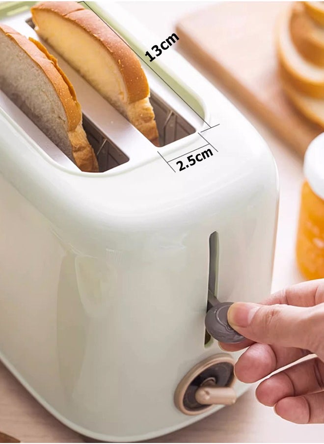 Bear - 2 Slice Bread Toaster - Stainless Steel Toaster with Removable Crumb Tray and Dust Lid - Wide Slot Toaster with 6 Browning Levels - Bread Baking Machine - 650W - Image 1