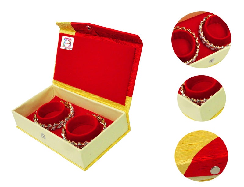 atorakushon® Golden Bangel Storage Box Organiser Easy to Carry Pack Of 1 - Image 1