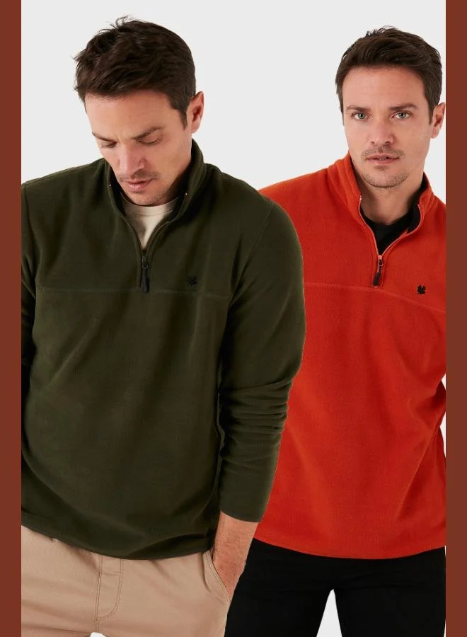 Buratti Buratti Slim Fit Anti-Pilling Non-Pilling Bato Collar Raised 2-Pack Polar Men's POLAR 5906001S2