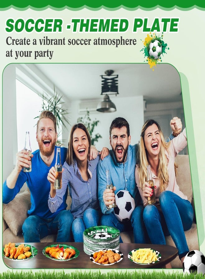 Funnymoom 60 Pcs Soccer Paper Plates Party Supplies 9 Inch Soccer Birthday Disposable Plates for Kids Boys Adults Game Day Birthday Party Decorations - Image 4