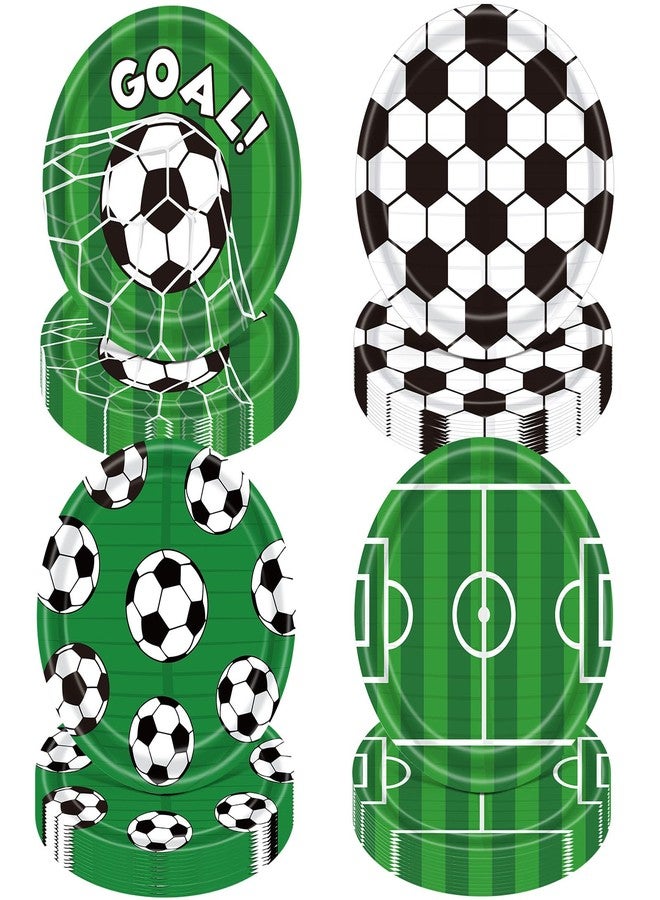 Funnymoom 60 Pcs Soccer Paper Plates Party Supplies 9 Inch Soccer Birthday Disposable Plates for Kids Boys Adults Game Day Birthday Party Decorations - Image 1
