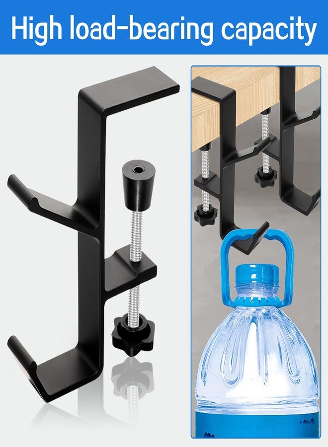 Rimoev 2 Pcs Under Desk Headphone Holder, Purse Hook for Table, Adjustable Arm Clamp Heavy Duty Purse Hanger, No Scratch, Adjustable Screw for Desk Can Hook Bags, Umbrellas, Keys, Cups and Headphone (Black) - Image 3