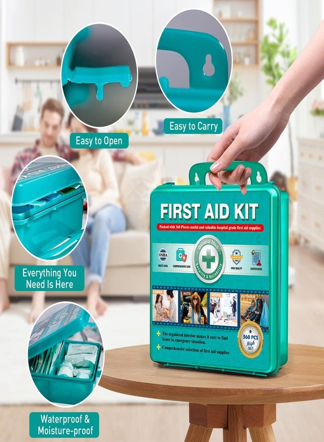 General Medi 360 Pieces Hardcase First Aid Kit - Comprehensive Large First Aid Box Contains Premium Medical Supplies for Travel, Home, Office, Vehicle, Camping, Workplace & Outdoor - Image 3