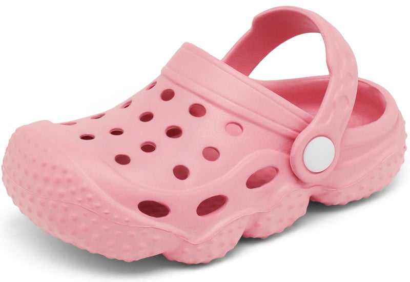 INMINPIN Kids Girls Boys Clogs Garden Shoes Toddler Slides Sandals Children Water Shower Beach Pool Slippers Indoor Outdoor,Toddler 9,Pink - Image 1