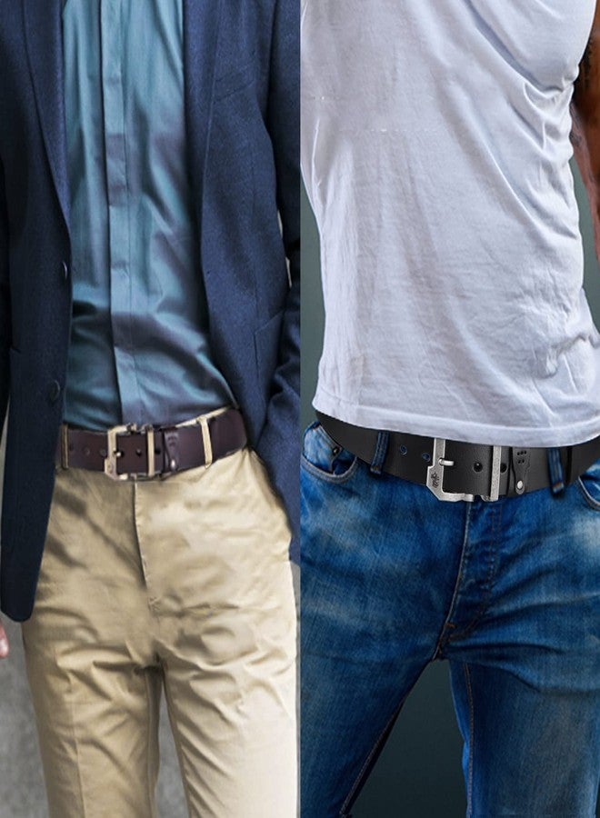 BISON DENIM Men's Belts Leather Dress Genuine Leather Classic Heavy Duty Buckle Belt Casual for Jeans… - Image 2
