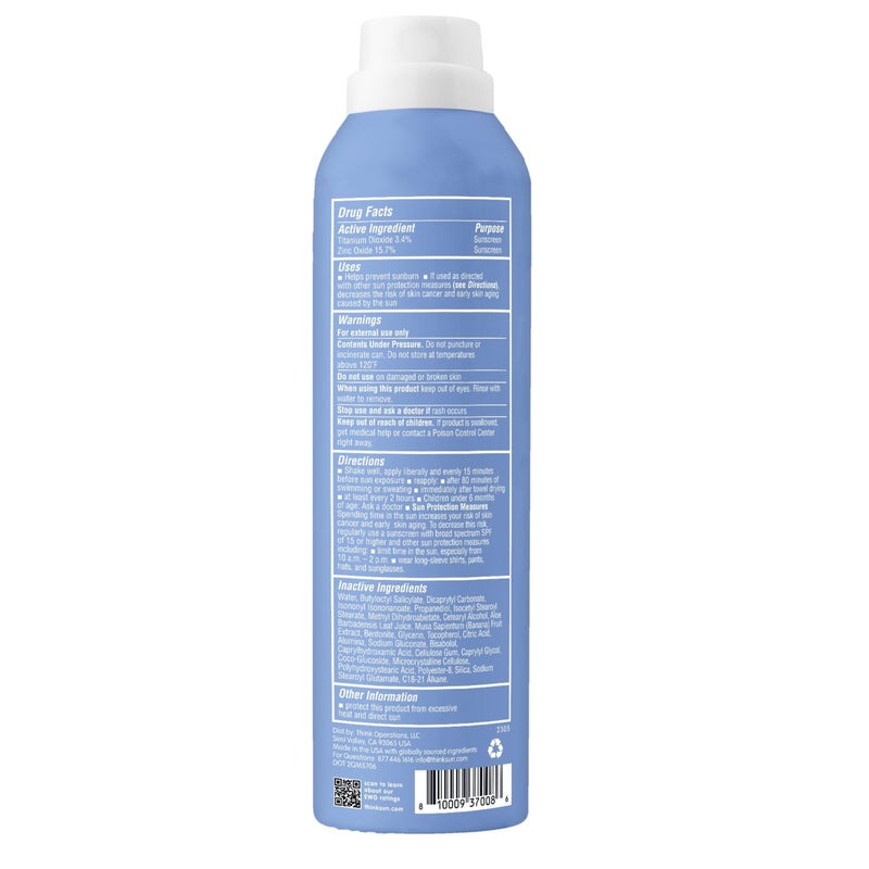 Thinksport Spray Sunscreen, All Sheer SPF 50 Zinc Oxide Mineral Sunscreen, 6 Fl Oz, Natural, Water Resistant, Reef Safe, Broad Spectrum UVA/UVB Sun Block for Sun Protection, Vegan - Image 4