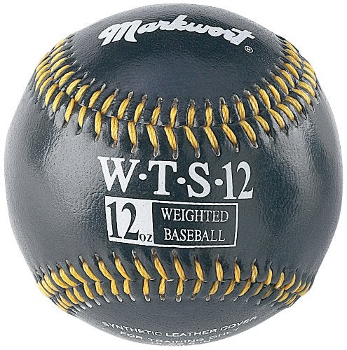 Markwort Synthetic Cover Weighted Baseball, Black, 12 oz - Image 4