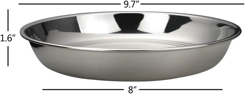 Qskely Stainless Steel Dinner Round Plates 4 Pack Food Grade Stainless Steel Plates - Image 2
