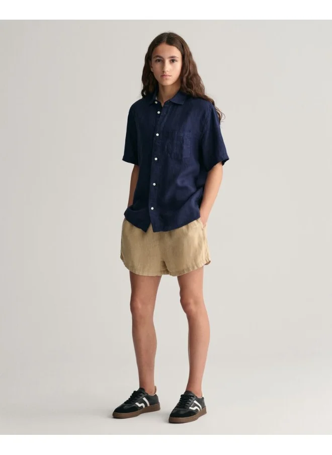غانت Gant Teens Linen Short Sleeve Shirt