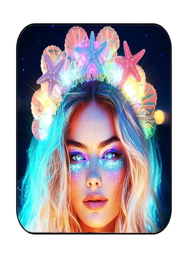 CAKURE Mermaid Headband Light Up Starfish Headpiece Mermaid Hair Accessories for Women - Image 1