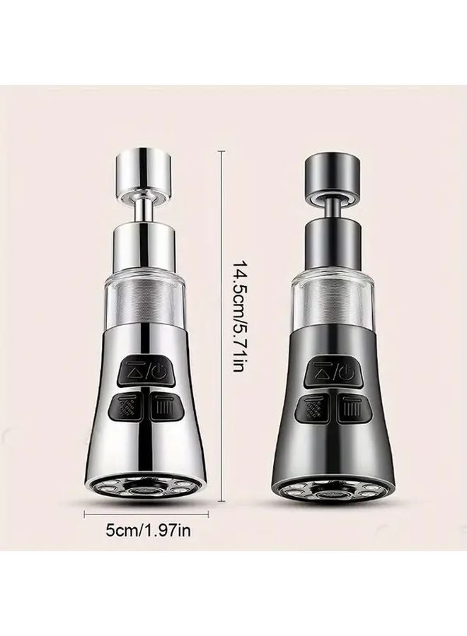 Gray 360 Rotatable Kitchen Faucet Extender with 4 Water Flow Modes Stainless Steel Filter - Image 4