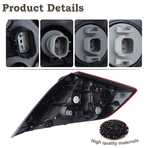 KAMDKI With Side Marker LH Outer Tail Light Fit for 2016 2017 2018 2019 2020 2021 Honda Civic 4-Door Sedan Rear Lamp With Bulbs Rear Lights Left Driver Side HO2804110 33550TBAA01 - Image 5