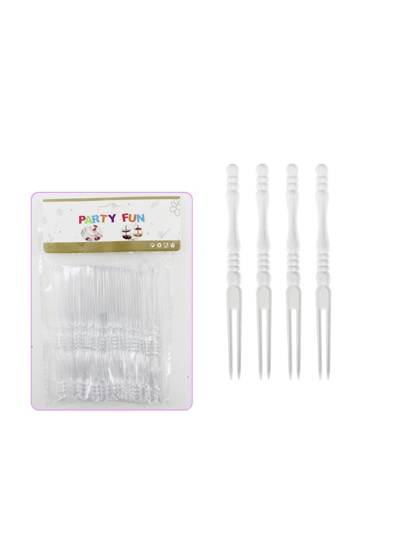 PARTY FUN Plastic Fruit Forks 50pcs, Elevate Your Snacking Experience with Style  - Image 2