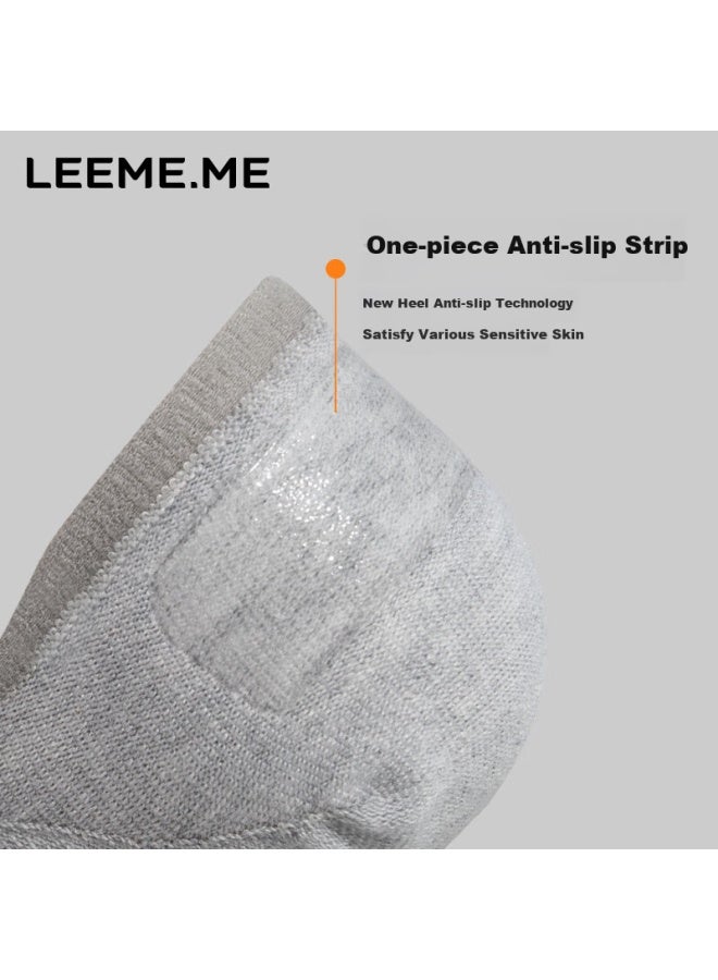 Leeme.me Men's Antibacterial Invisible Boat Socks Plain Men's Short Socks Breathable Cotton Socks 5 Colors - Image 2