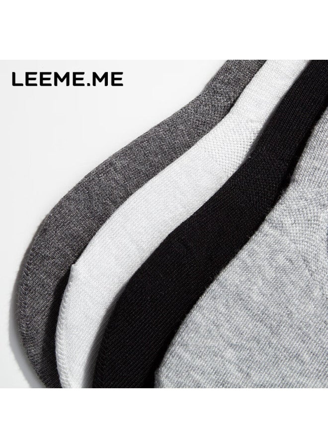 Leeme.me Men's Antibacterial Invisible Boat Socks Plain Men's Short Socks Breathable Cotton Socks 5 Colors - Image 5