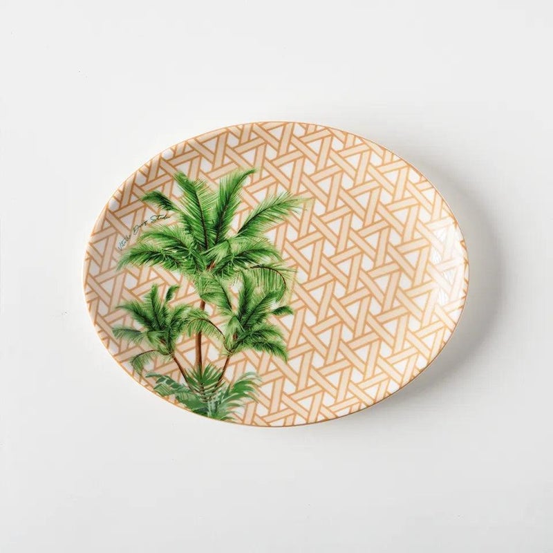 VITELLI DESIGN STUDIO Hazeran Palm 21 cm Porcelain Boat Plate - Image 1