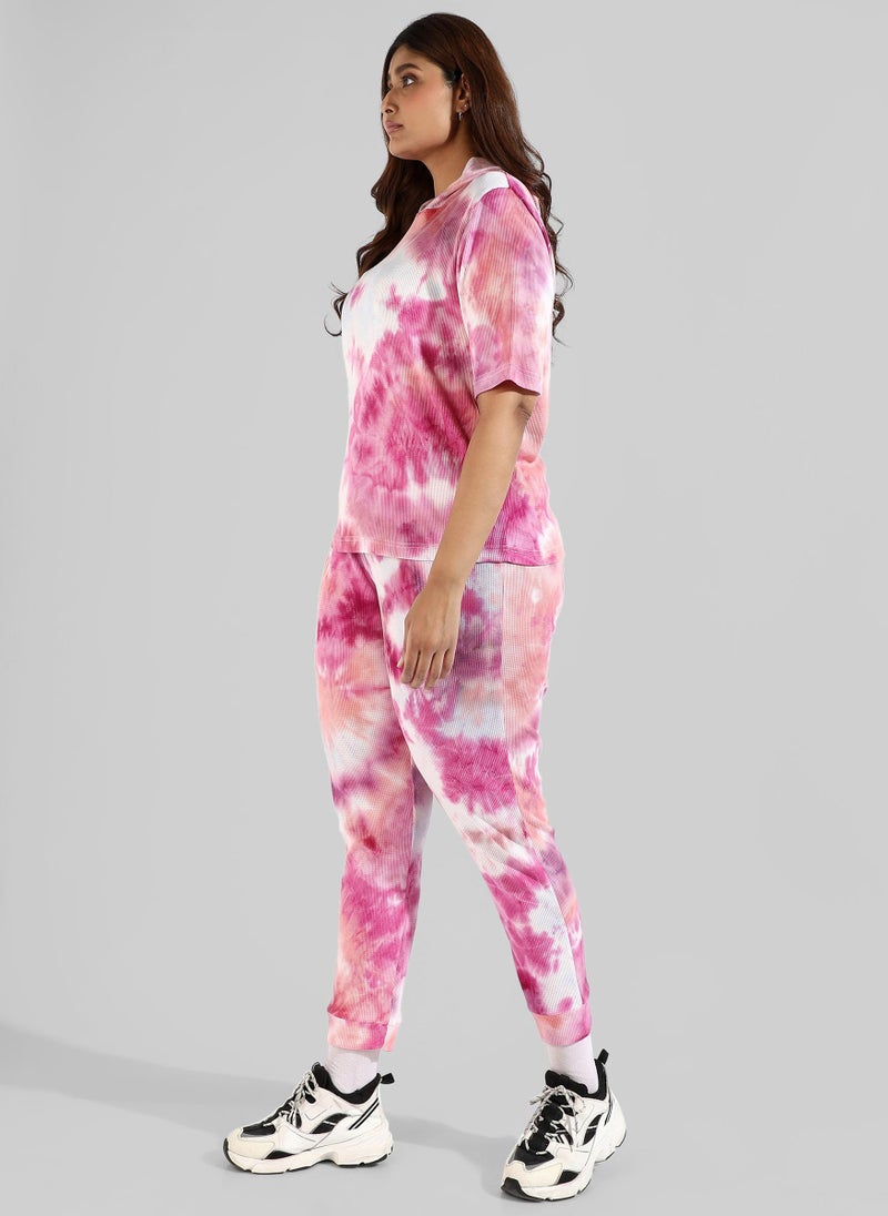 Instafab Plus Tye-Dye Stylish Hooded Co-Ords Set - Image 3
