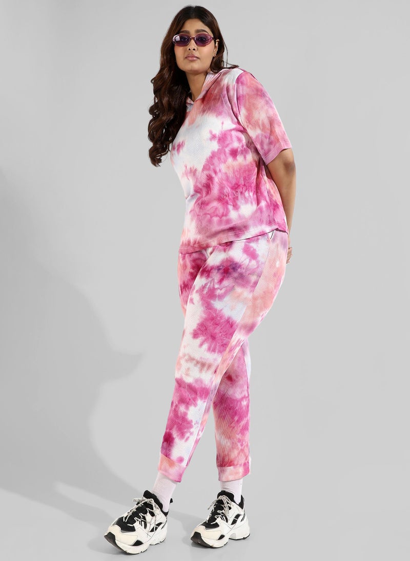 Instafab Plus Tye-Dye Stylish Hooded Co-Ords Set - Image 5