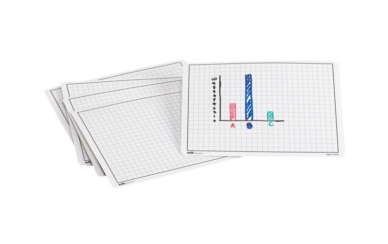 Didax Write and Wipe Graphing Board Set for Grades 3-8, 9 x 12 Inches, Plastic, Set of 10 - Image 3