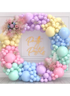 Generic 122Pcs Pastel Balloons Garland Arch Kit,Macaron Balloons Garland Balloons Kit with Party Party Balloon Latex Balloon for Boys Girls Birthday Party Decoration,Wedding,Baby Shower Decoration,Anniversary  - Image 1