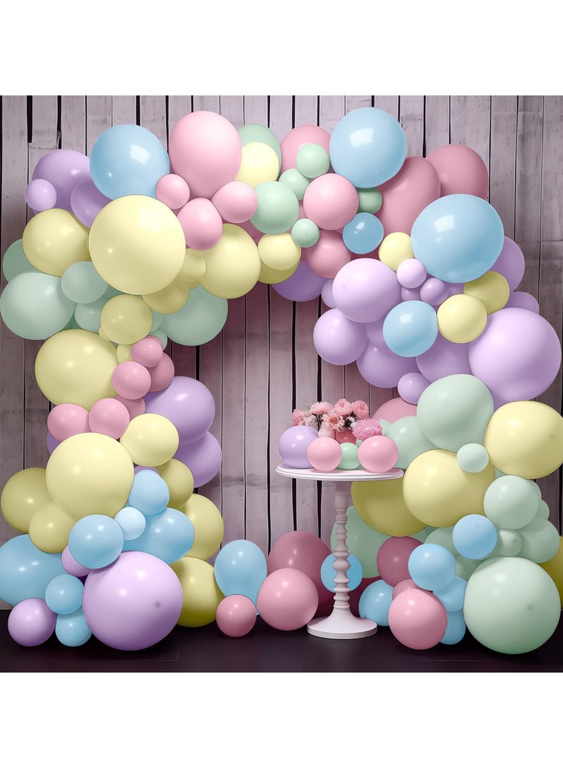 122Pcs بالون باستيل Garland Arch Kit,Macaron Balloons Garland Kit with Party Balloon بالون لاتكس for Boys Girls Birthday Party Decoring, Wedding,Baby Shower Decoring, Anniversary (باللغة الإنجليزية) - Image 2