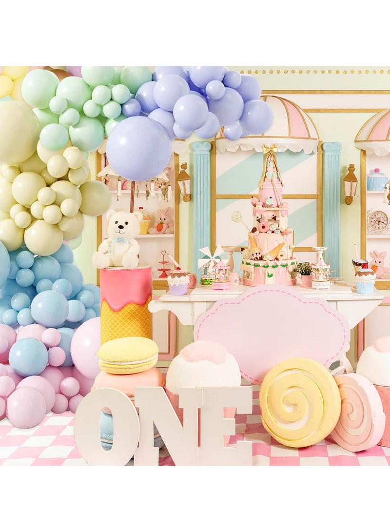 122Pcs بالون باستيل Garland Arch Kit,Macaron Balloons Garland Kit with Party Balloon بالون لاتكس for Boys Girls Birthday Party Decoring, Wedding,Baby Shower Decoring, Anniversary (باللغة الإنجليزية) - Image 5