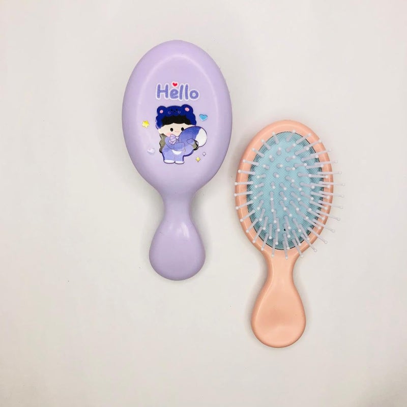 V kidsword Mini Pocket Detangling Hair Brush Pin Handheld Massage Paddle Hair Comb for Adults Kids All Hair Types Mini Travel Multicolor  - Image 3